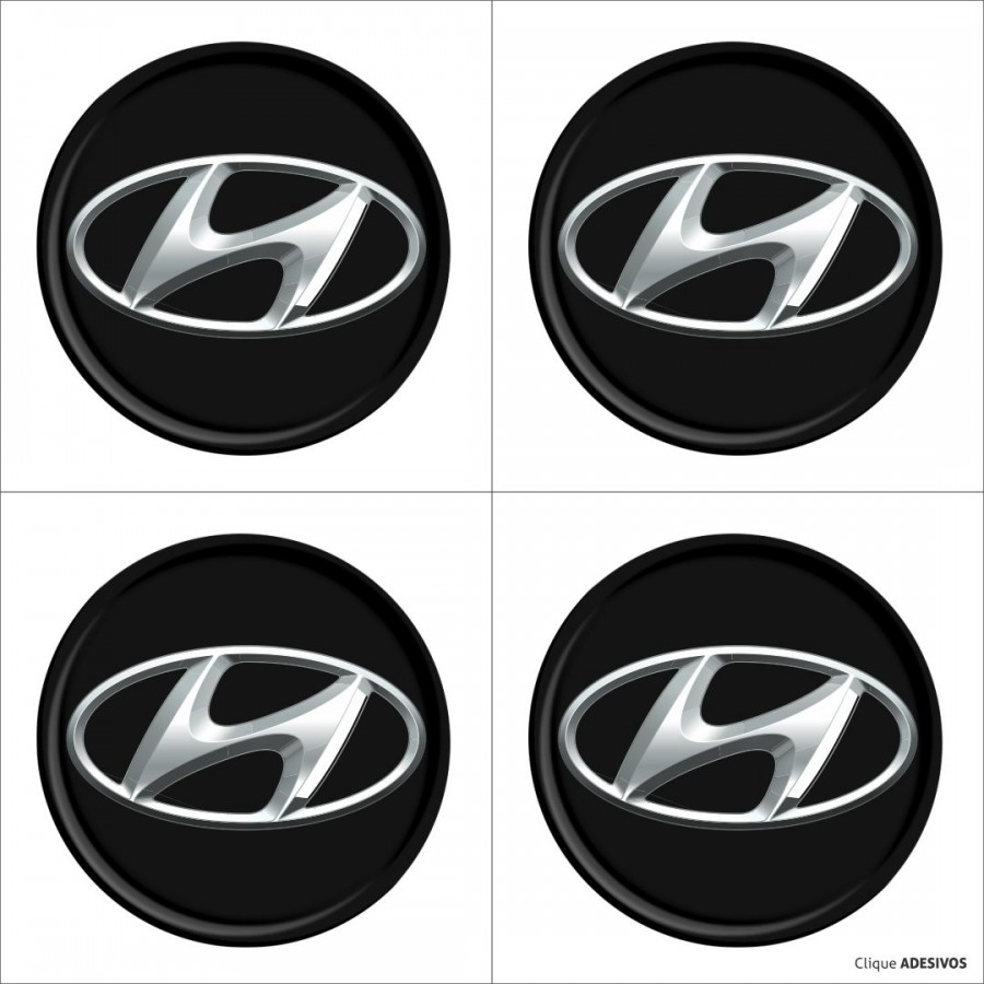 Emblema Adesivo Resinado Calota Hyundai