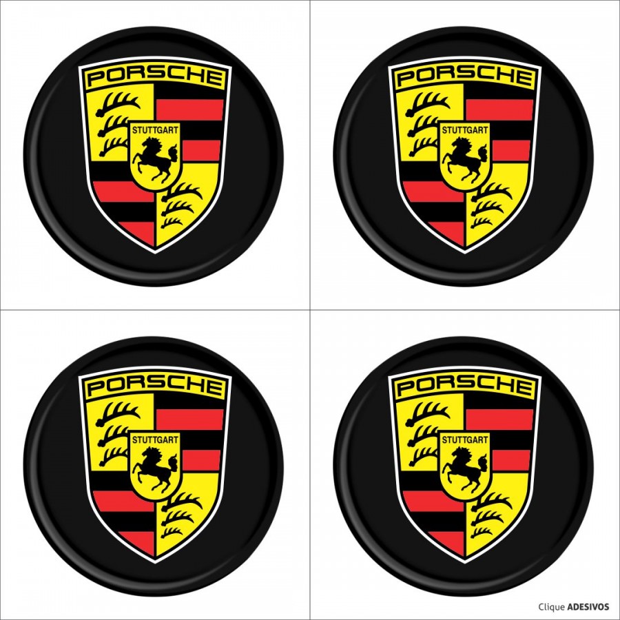 Emblema Adesivo Resinado Calota Porche