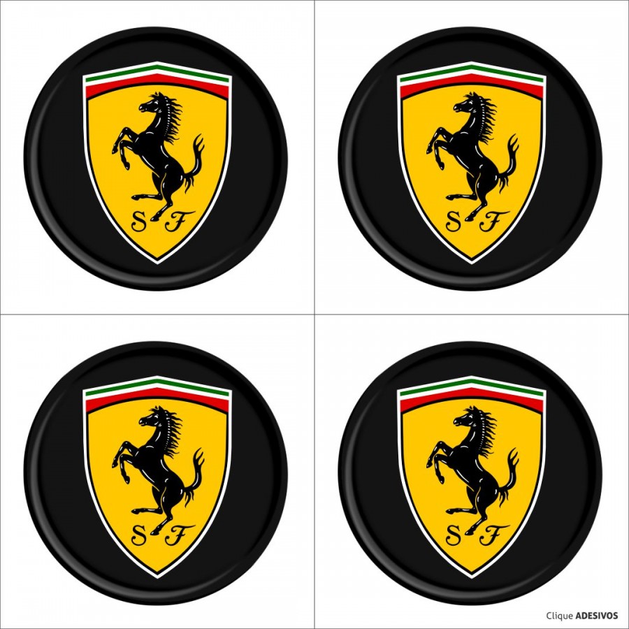Emblema Adesivo Resinado Calota Ferrari