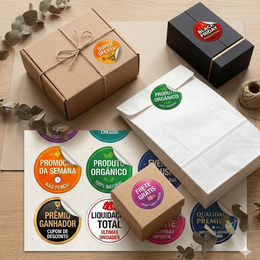 250 Adesivos Promocionais Redondos - A PARTIR DE: