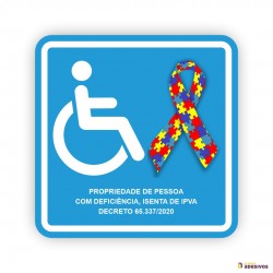 Adesivo Aviso PCD Cadeirante e Autismo - ACA007