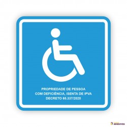Adesivo Aviso PCD Cadeirante Detran - PCD006