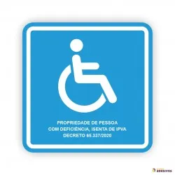 Adesivo Aviso PCD Cadeirante Detran - PCD006