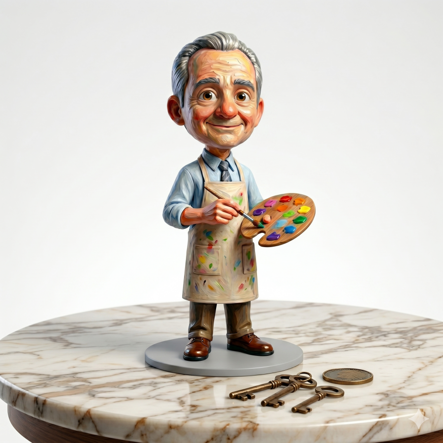 Miniatura 3D Personalizada Estilo Cartum - 12cm com Pintura Artesanal