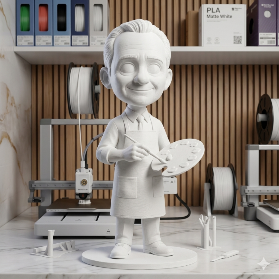 Miniatura 3D Personalizada Estilo Cartum - 12cm com Pintura Artesanal
