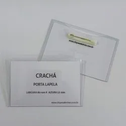 Crachá Porta Lapela em PVC com Alfinete