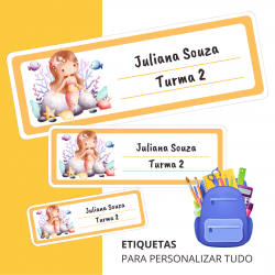 Etiquetas Escolares Personalizadas - Sereia 2