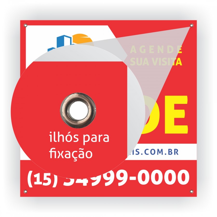 Placa para Imobiliária - 50x50 cm
