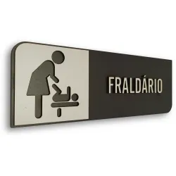 Placa de Sinalização Indicativa MDF 3D - Fraldário