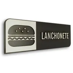 Placa de Sinalização Indicativa MDF 3D - Lanchonete
