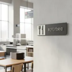Placa de Sinalização Indicativa MDF 3D - Refeitório