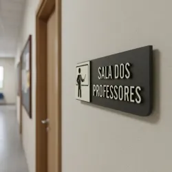 Placa de Sinalização Indicativa MDF 3D - Sala dos Professores