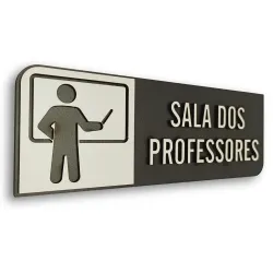 Placa de Sinalização Indicativa MDF 3D - Sala dos Professores