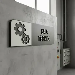 Placa de Sinalização Indicativa MDF 3D - Sala Técnica