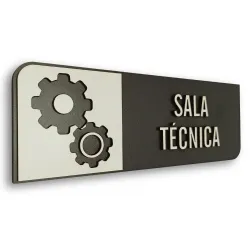 Placa de Sinalização Indicativa MDF 3D - Sala Técnica