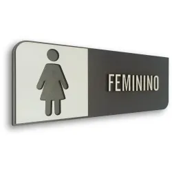 Placa de Sinalização Indicativa MDF 3D - WC Feminino