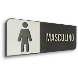 Placa de Sinalização Indicativa MDF 3D - WC Masculino