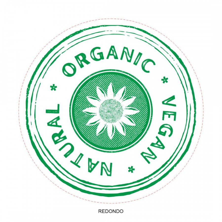 Etiqueta Adesiva Produto Orgânico 4x4 cm - 500 unidades