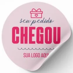 Etiqueta Adesiva Seu Pedido Chegou 4x4 cm - 500 unidades