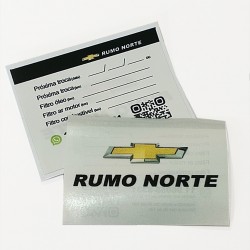 Adesivo Troca de Óleo - Formato 5x8 cm - Mínimo 200 peças