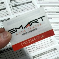 Adesivo Troca de Óleo - Formato 5x6 cm - Mínimo 600 peças