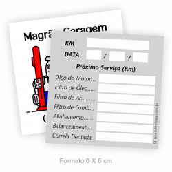 Adesivo Troca de Óleo - Formato 6x6 cm - Mínimo 1000 peças